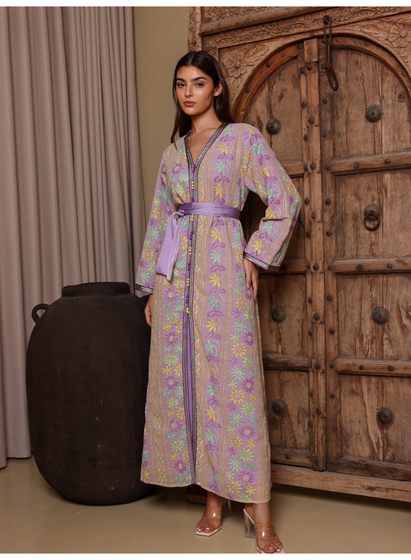 Ikkxa Karam Jalabiya IK1076 Purple - Image 4
